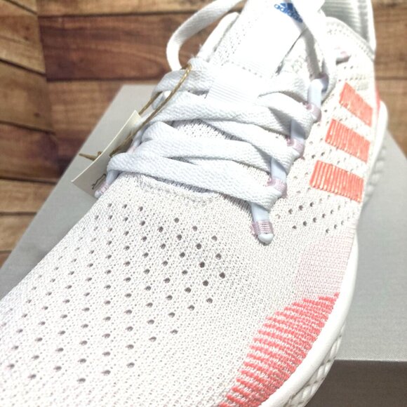 Adidas Women's M Fluidflow 2.0 Running Shoes White Pink Turbo NEW Sz 8.5 - Picture 3 of 11